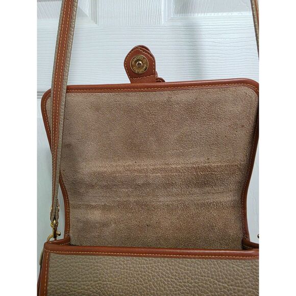 Vintage Dooney & Bourke AWL Pebbled Leather Crossbody (Tan/Brown) - Picture 11 of 16